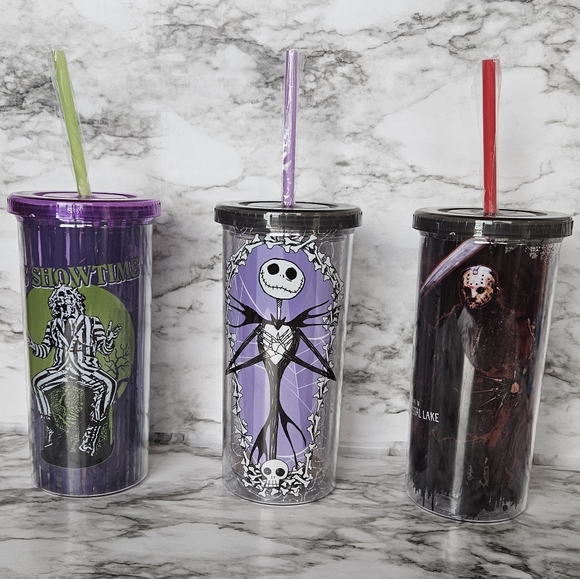 NWT Cold Drink Tumbler with Reusable Straw 20oz Various Styles - Picture 2 of 12